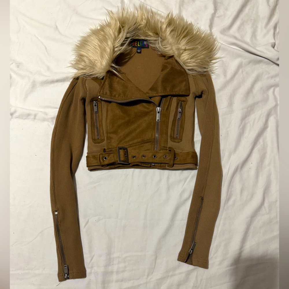 Dolls kill Delia’s One True Pairing Moto Jacket w/ faux fur lining SOLD OUT